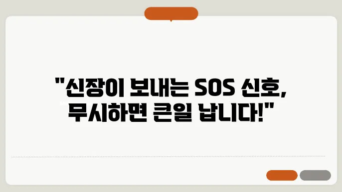 신장이 안 좋으면 나타나는 증상 및 신장기능 회복 방법