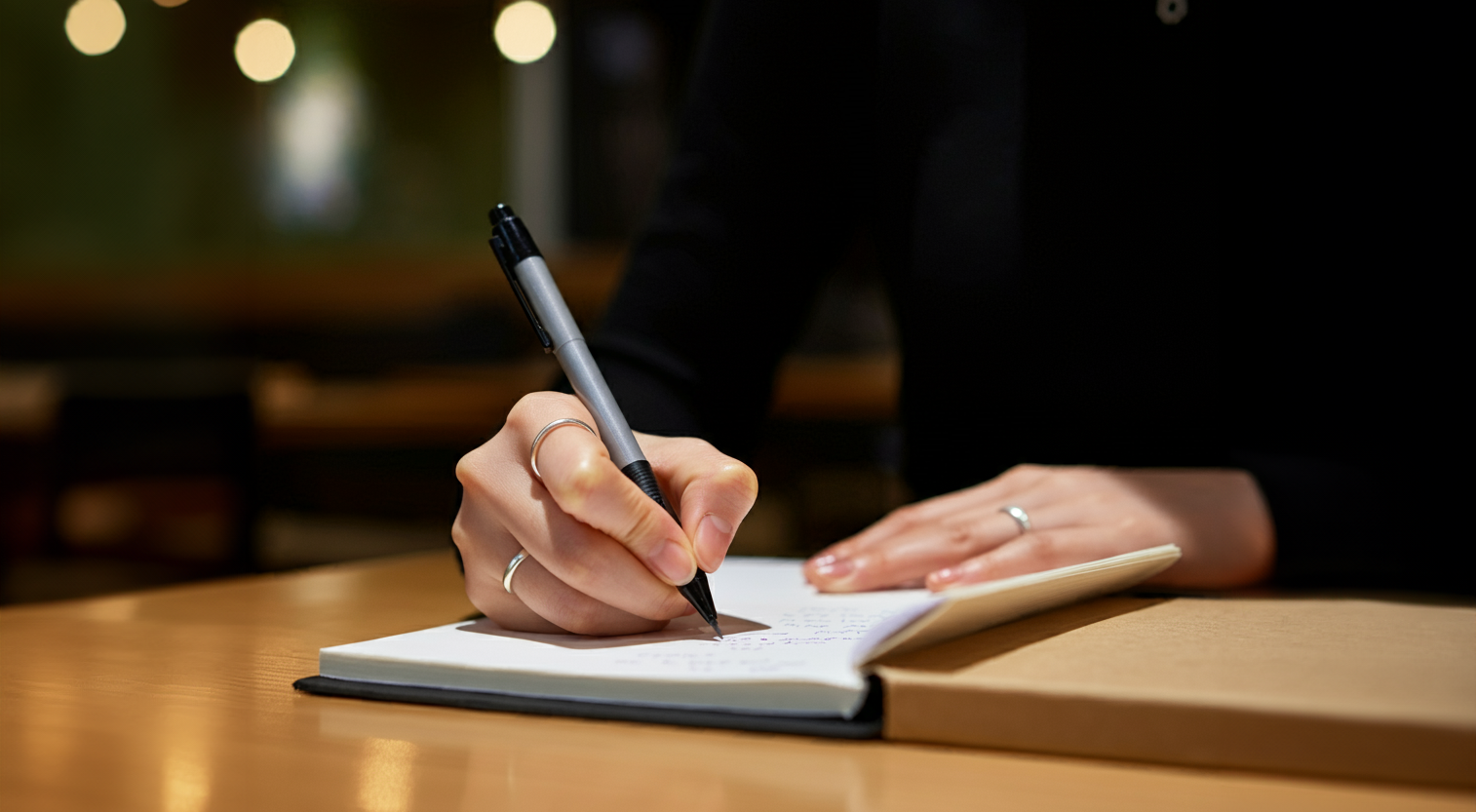 메모를 작성하는 사람