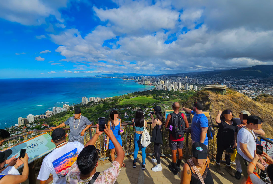 하와이 다이아몬드 헤드 와이키키 시내