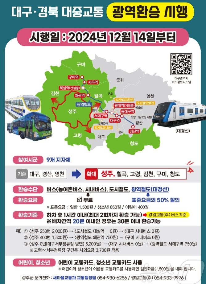 대경선 개통 안내