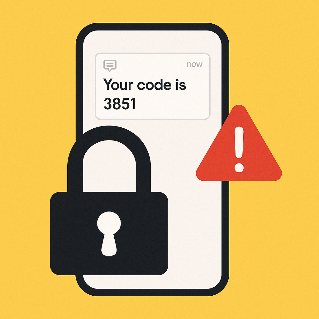 스마트폰 인증문자 보안의 중요성을 강조하는 시각 이미지