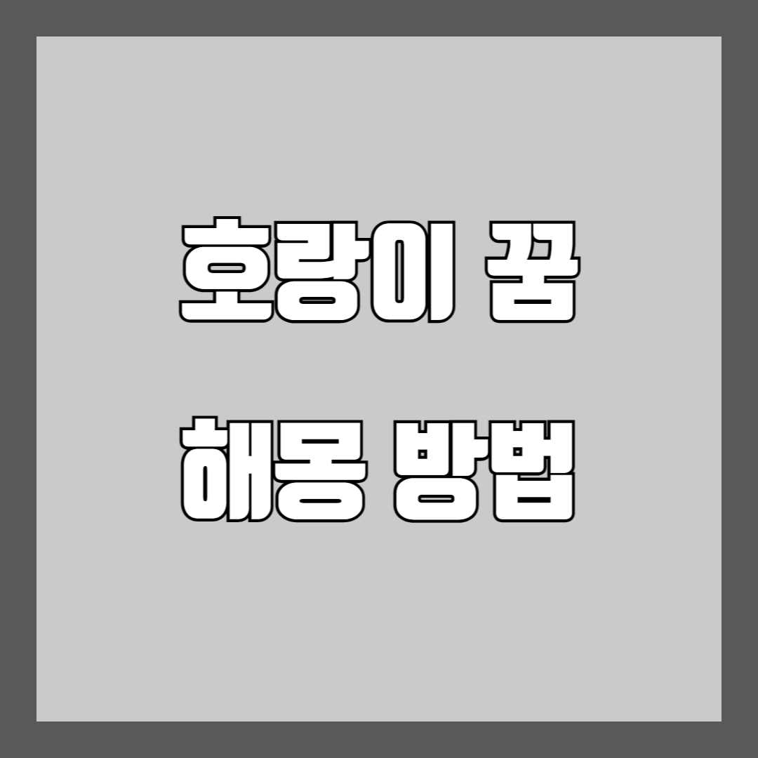 호랑이 꿈 해몽 풀이 백호 흑호