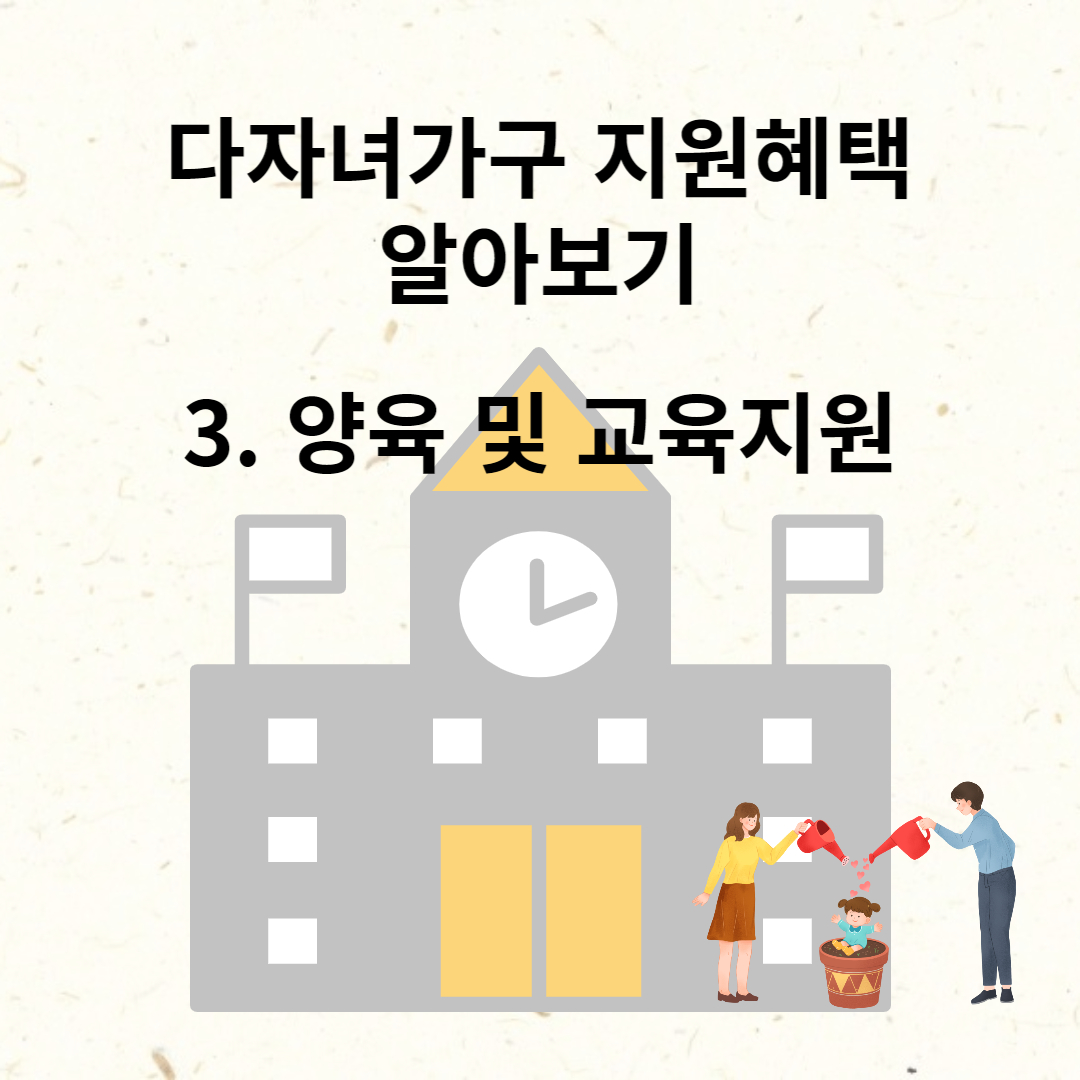 다자녀가구 혜택, 양육지원, 교육지워