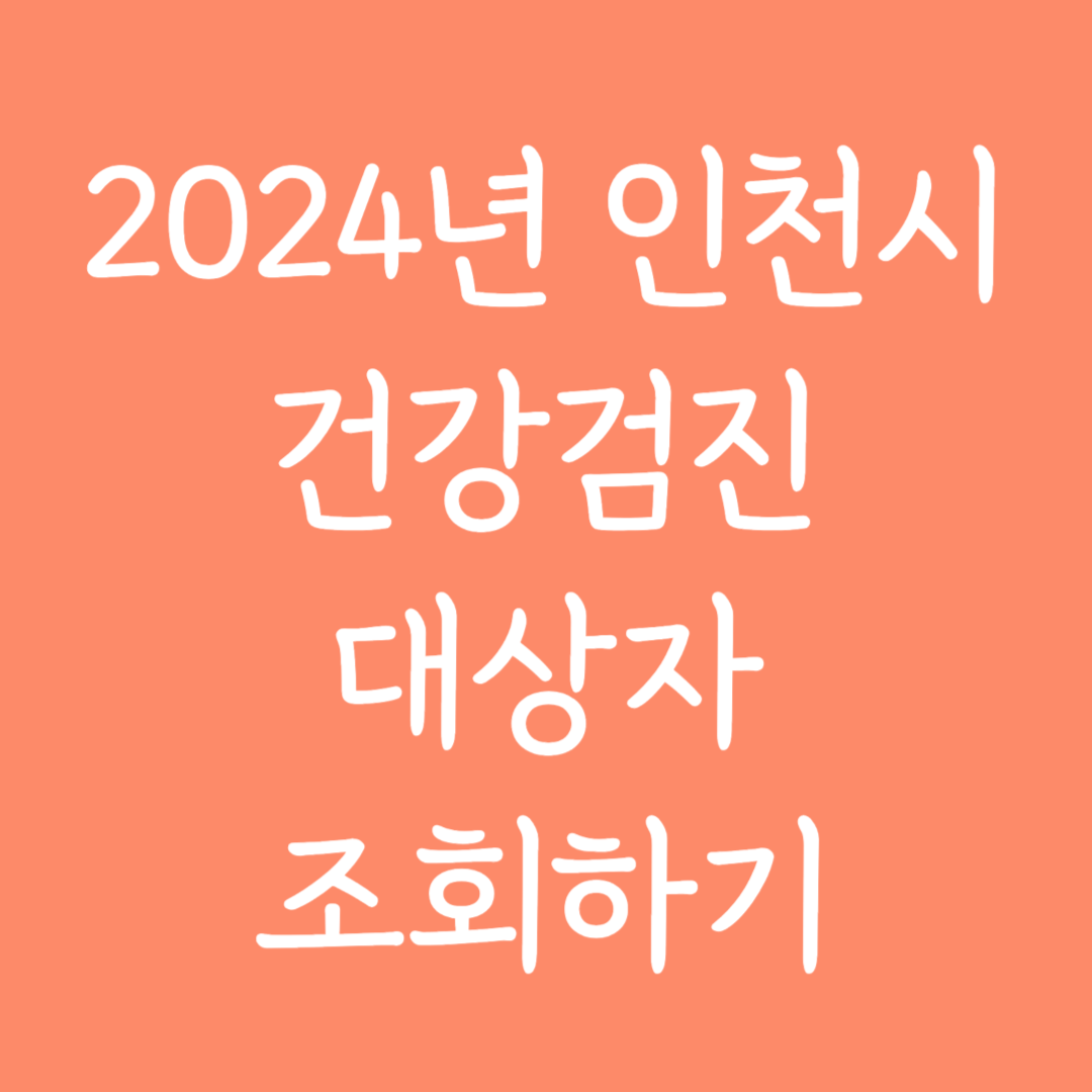 2024년 인천시 건강검진 대상자 조회하기
