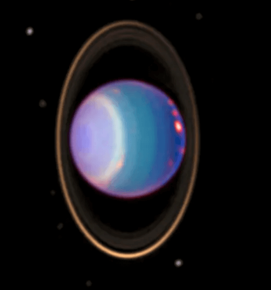 천왕성의 고리가 보이는 그림입니다.