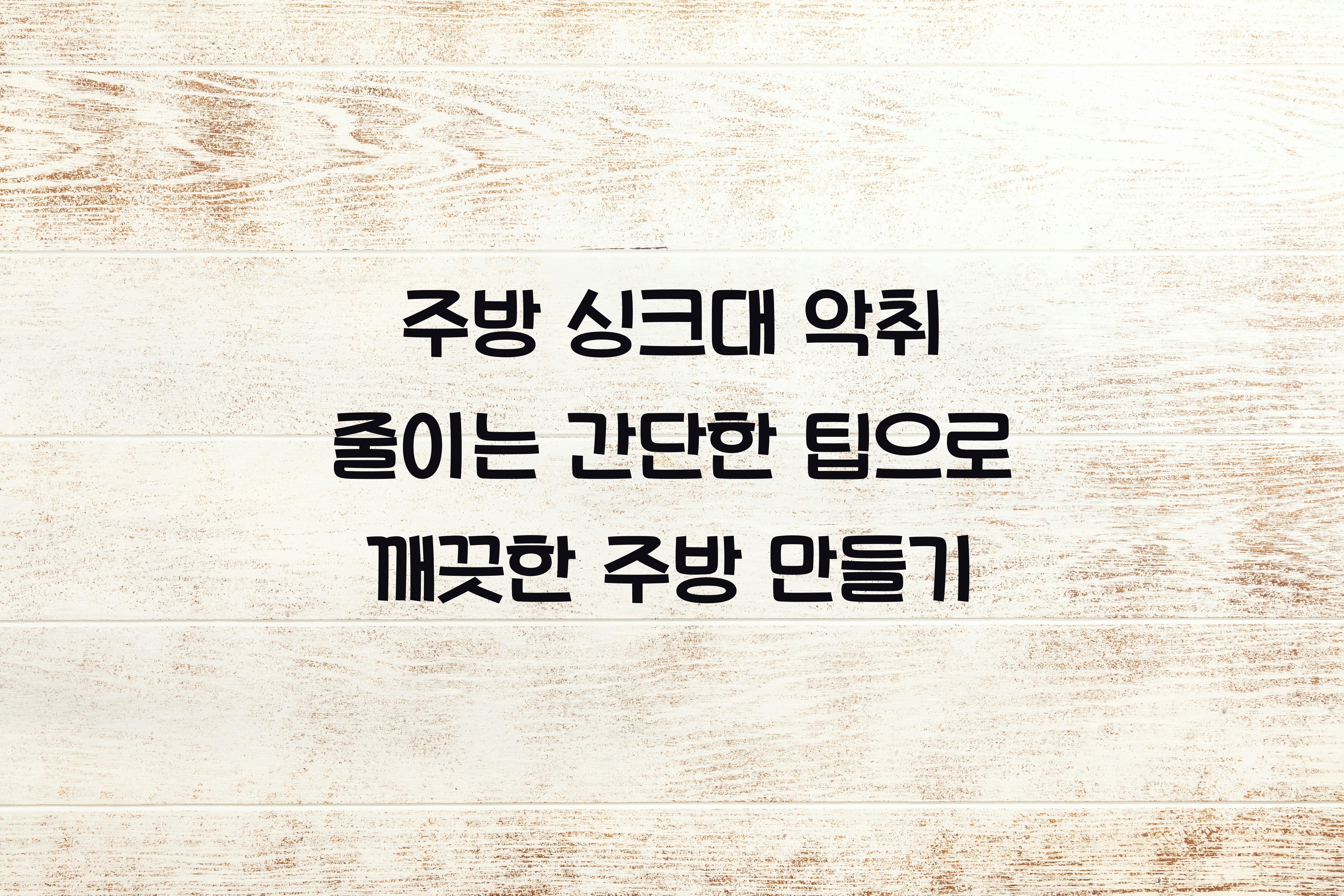 주방 싱크대 악취 줄이는 간단한 팁