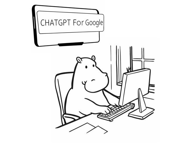 구글확장자 (chatgpt for google)를 이용하여 업무중인 하마