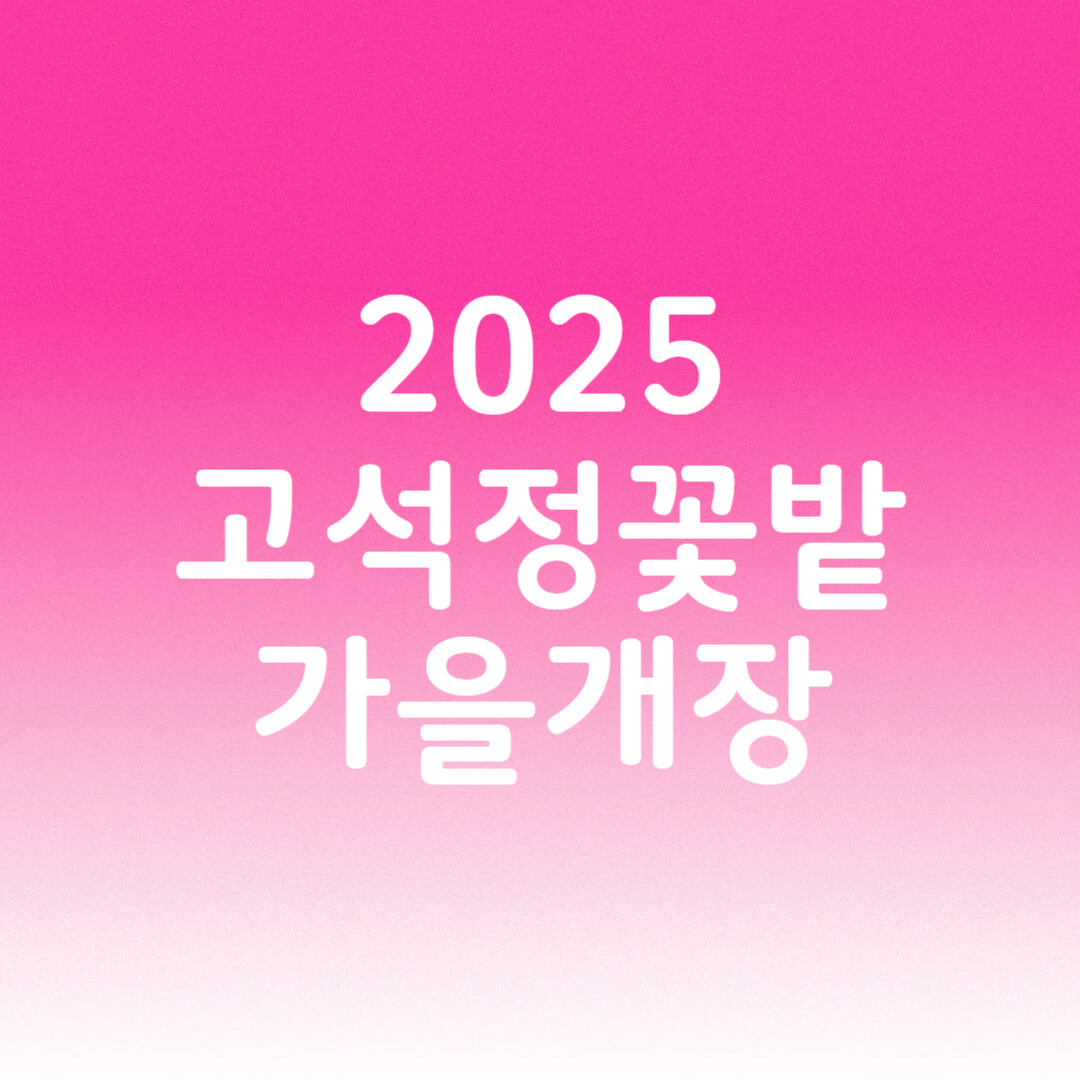 2025년 철원 고석정 꽃밭 가을 개장 일정