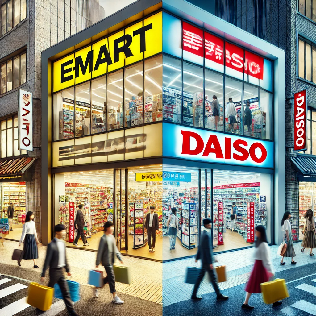 이마트와 다이소의 사진 (AI)