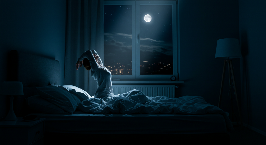 수면 전 요가하는 이미지