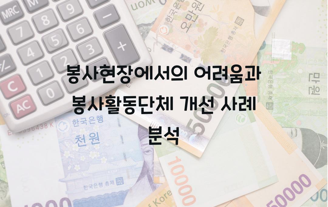 봉사현장에서의 어려움, 봉사활동단체 개선 사례