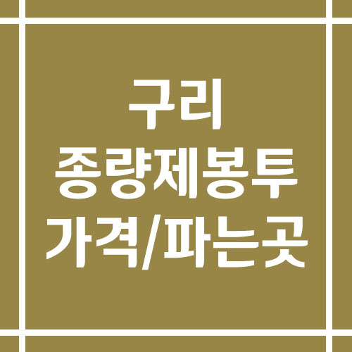 구리 종량제봉투 가격 및 파는 곳(일반, 재사용, 음식물, 폐기물)