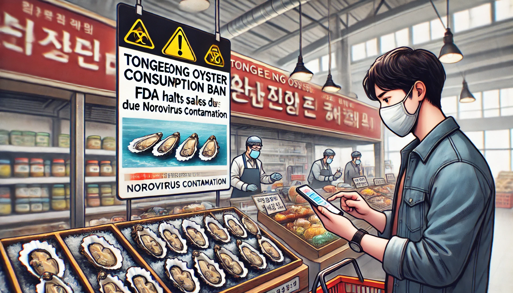 "통영 굴 섭취 금지" - 노로바이러스 감염 우려로 판매 중단 및 회수 조치 (FDA금지)