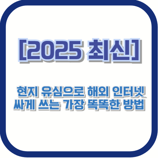 [2025 최신] 현지 유심으로 해외 인터넷 싸게 쓰는 가장 똑똑한 방법