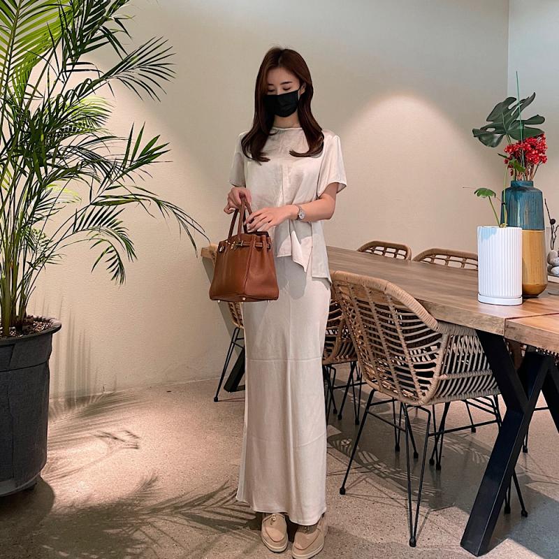 샤르 새틴 투피스 high quality 2color