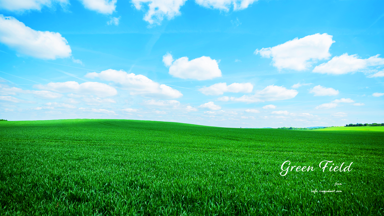 02 초록색 들판 위의 구름들 C - Green Field 봄배경화면