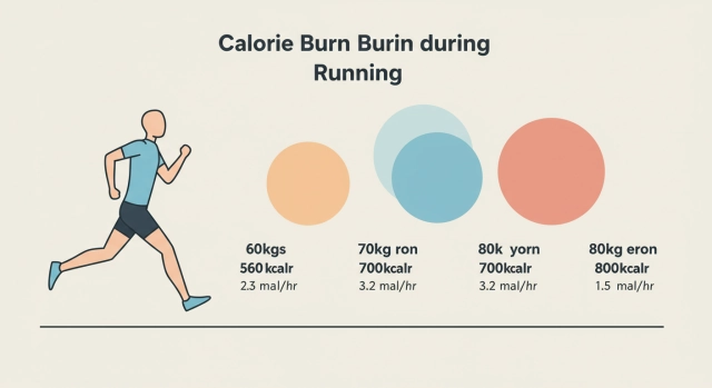 체중별 러닝 칼로리 소모량을 보여주는 인포그래픽