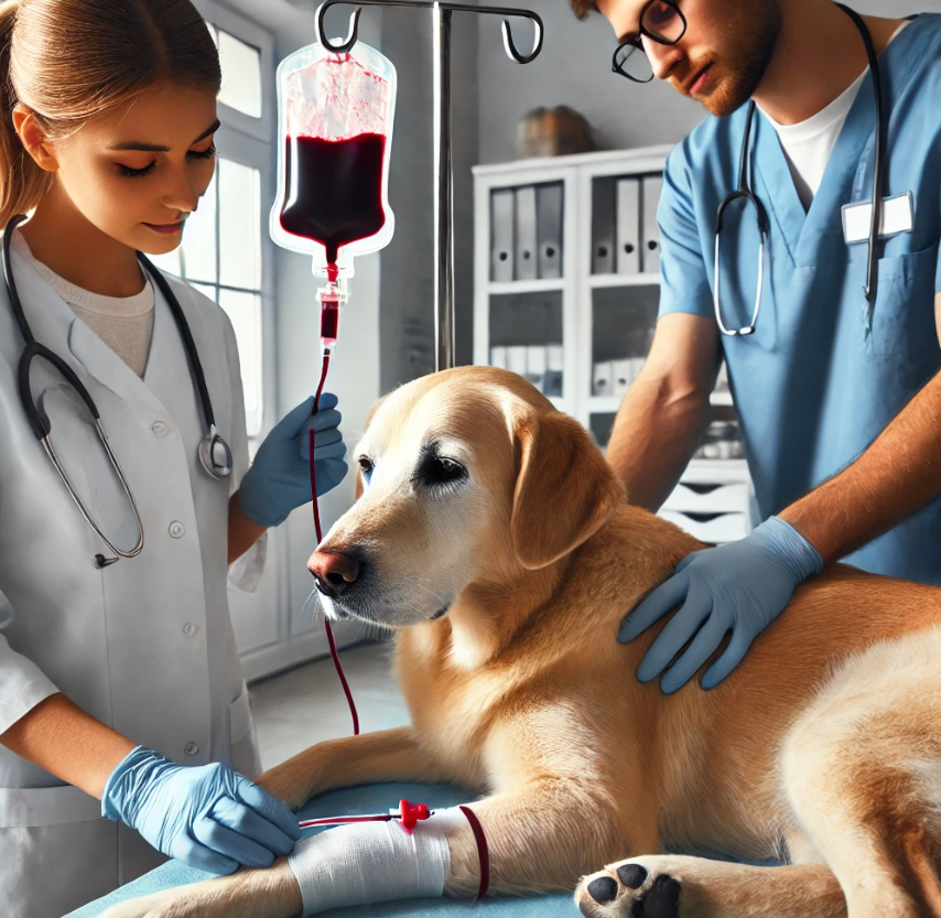 치료받는 강아지