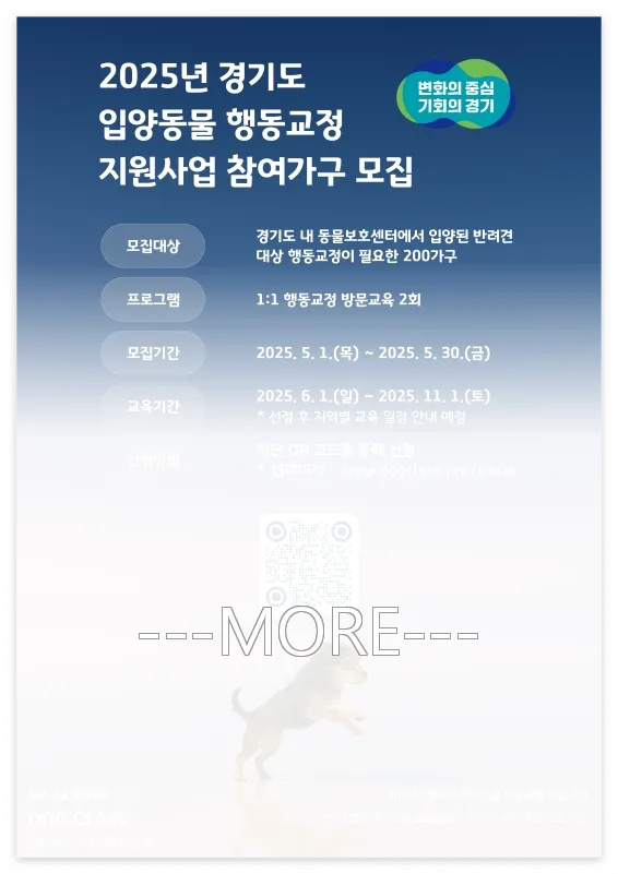 경기도 입양동물 행동교정 지원사업 신청방법