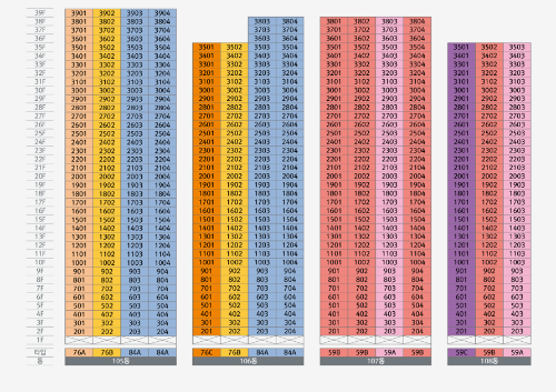 금정역 푸르지오 그랑블 아파트 동호수 배치도