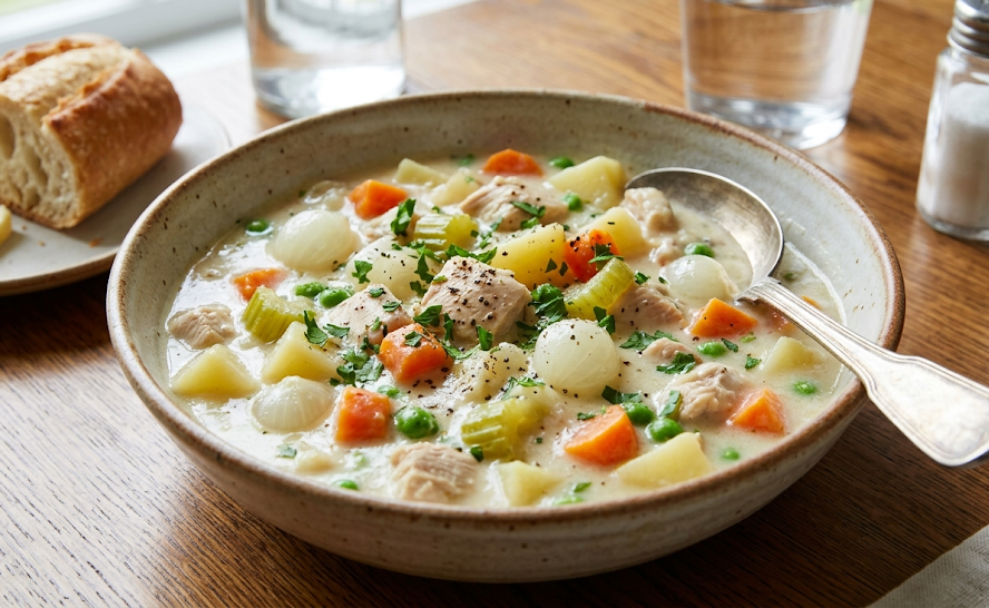 크리미 치킨 스튜 만드는 법 (케이퍼 밸런스, 헤비 크림 비율, 파스타 선택 기준)