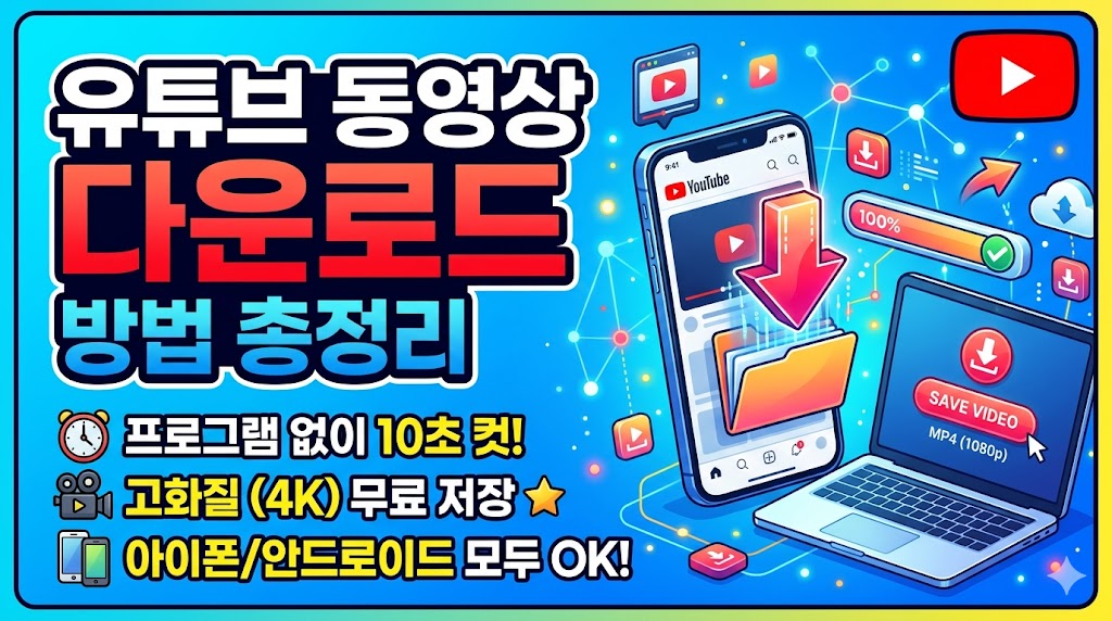 유튜브 동영상 다운로드 하는 방법