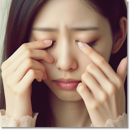 눈이 아파 만지는 여성