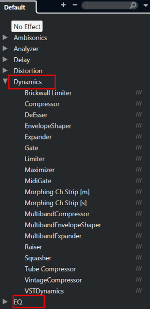 EQ, Comp, DE-ESSER, Limiter 등