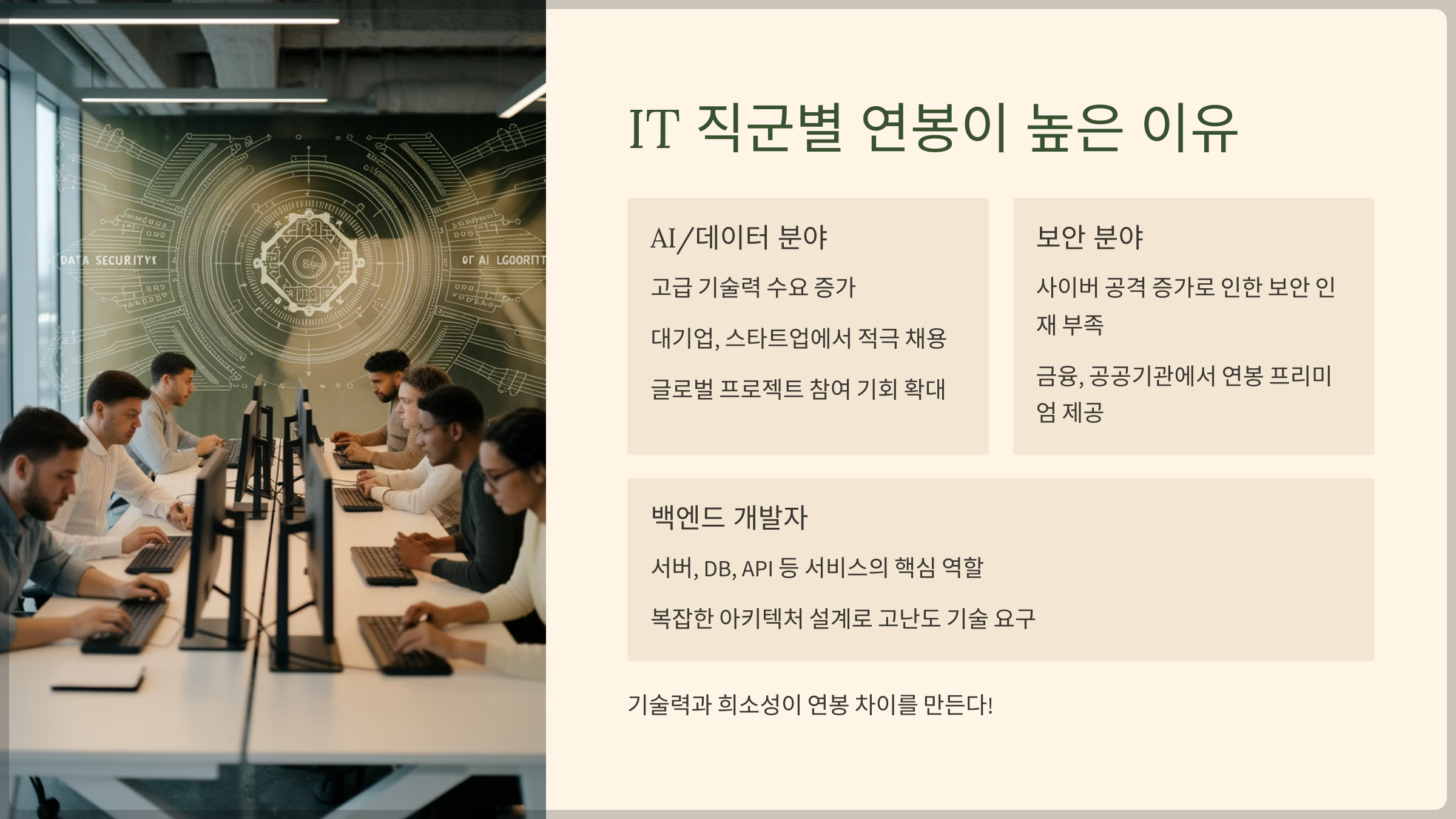 IT 직업군별 연봉이 높은 이유