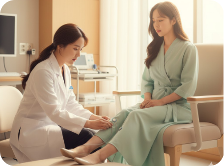 신경 검사 받는 여성