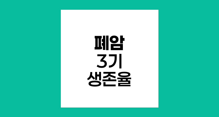 폐암 3기 이후 생존율과 치료 전략