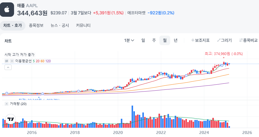 AI 관련주 대장주 애플