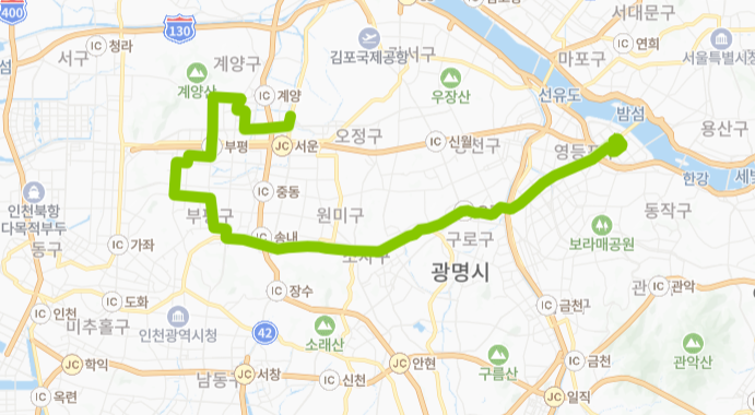 부천-서울-인천-88번-버스-노선-지도