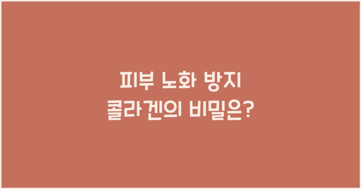 피부 노화 방지 콜라겐