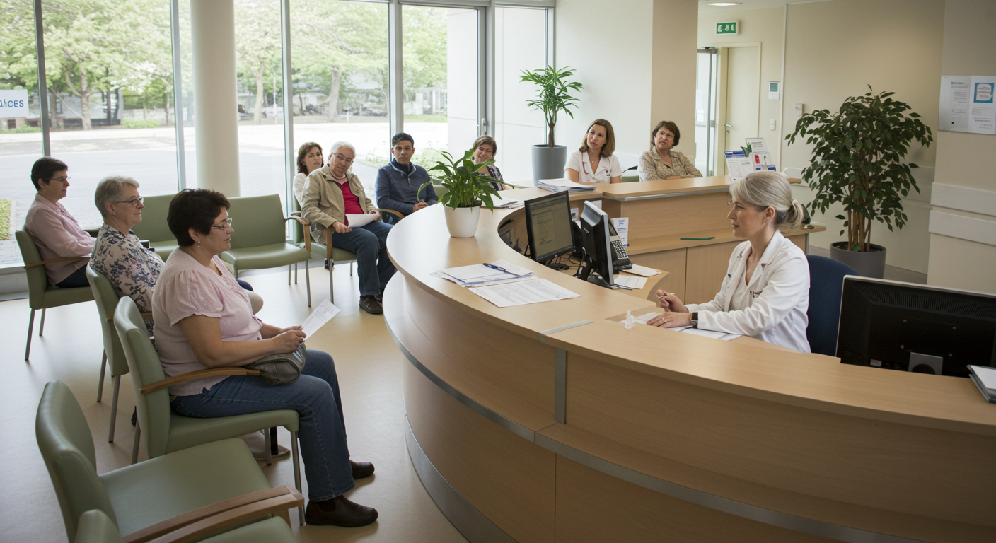 "2025년 한국 건강보험 본인부담상한제 병원 상담 장면 (Health Insurance Cost Cap Korea)