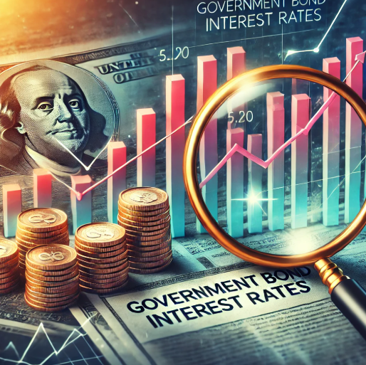 정부의 국고채 발행과 금리를 표현하는 사진