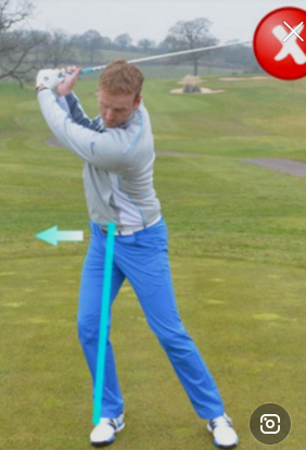 잘못된 백스윙 중심축