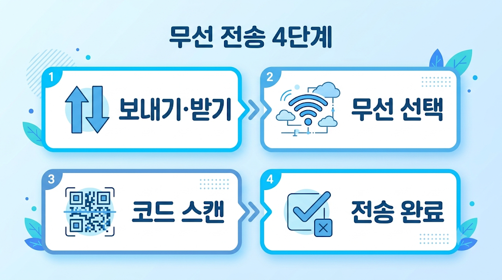 갤럭시 무선 데이터 전송 4단계