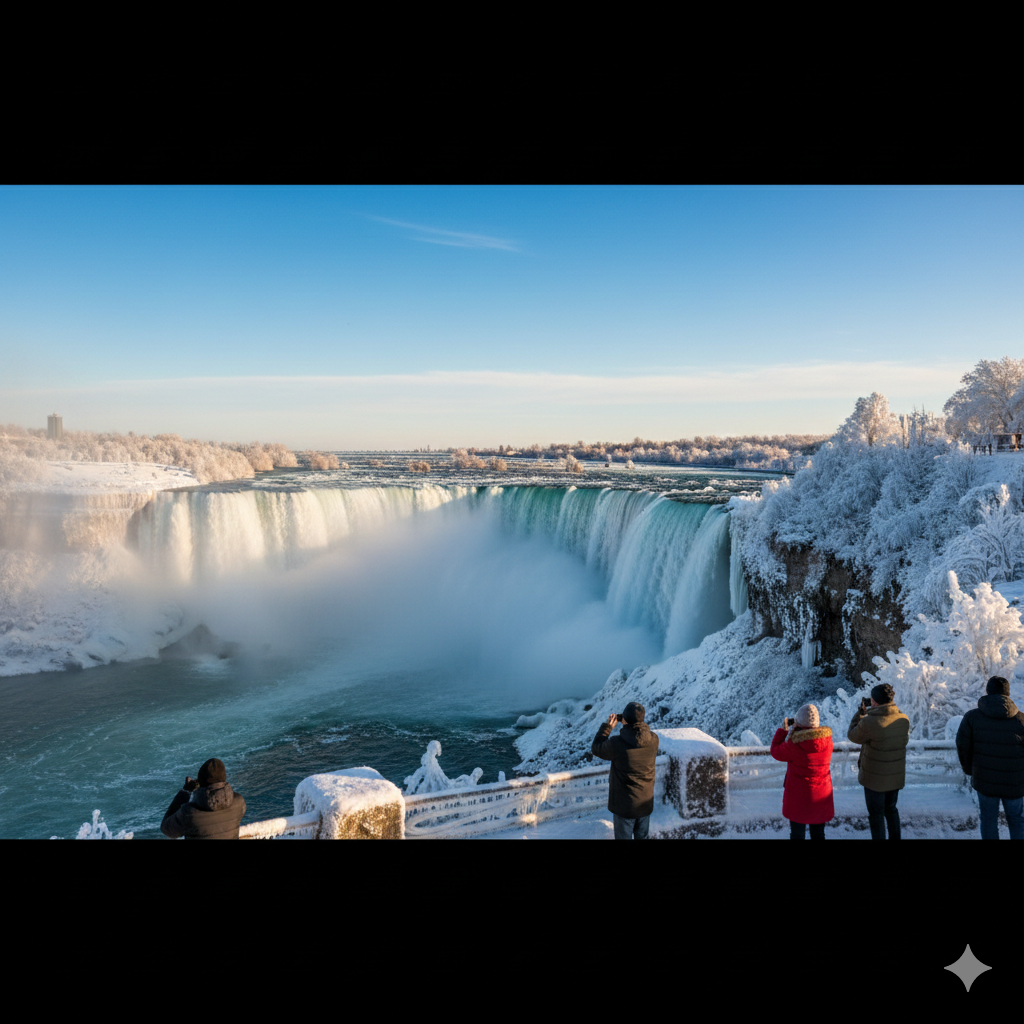 여름보다 겨울이 훨씬 장관인 나이아가라 폭포