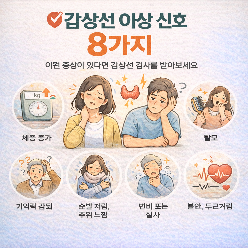 갑상선 이상 신호 8가지 / 이유 없이 피곤하다면 반드시 확인해야 합니다