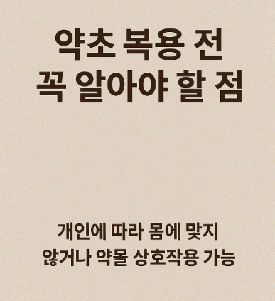 약초 복용 전 꼭 알아야 할 점