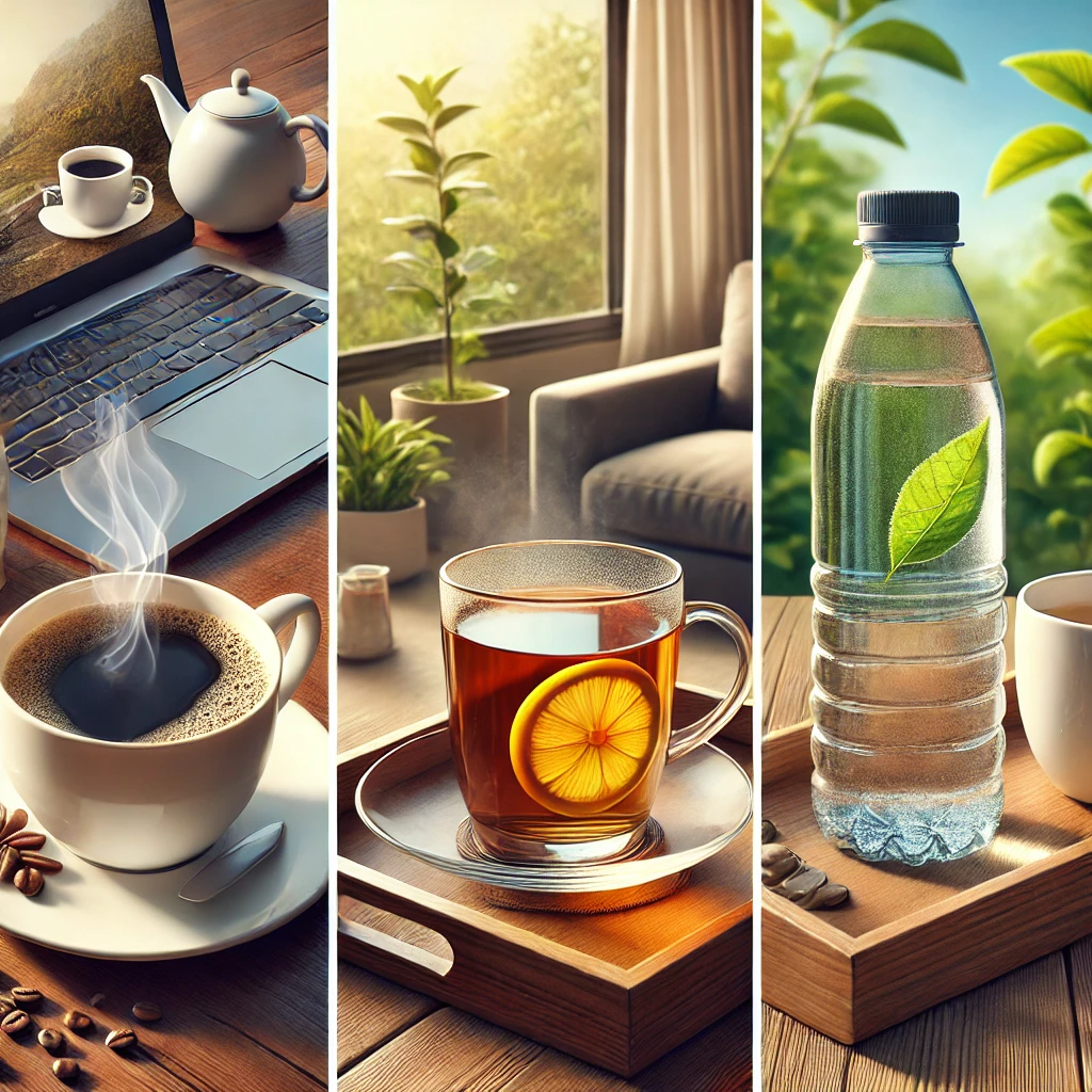 커피, 차, 물