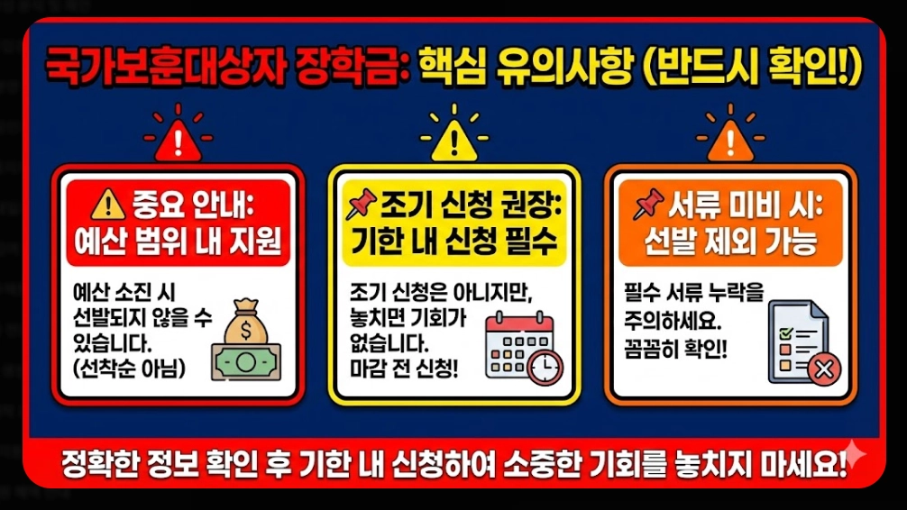 국가보훈대상자 보훈장학금 신청자격,신청방법