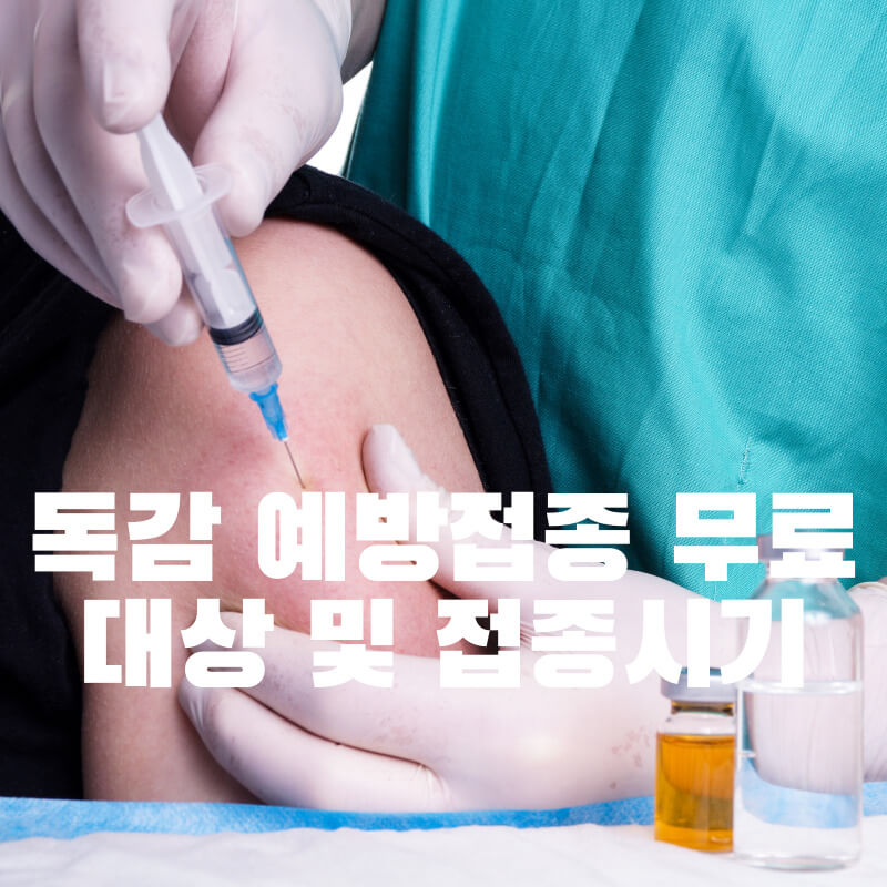 독감 예방접종 무료 대상 및 접종시기