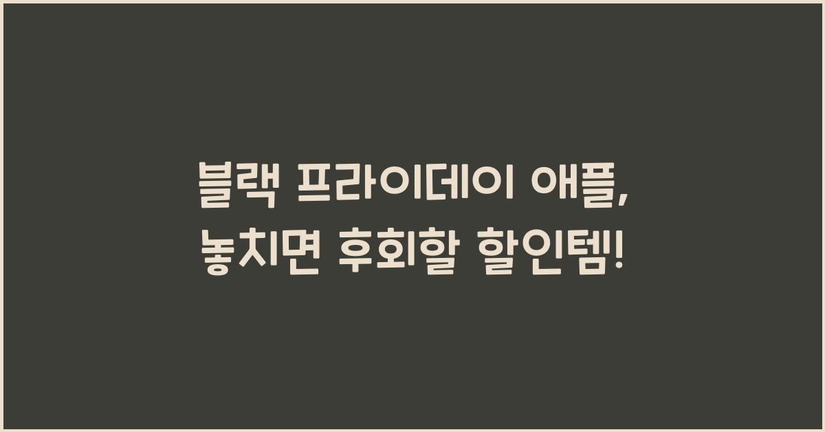 블랙 프라이데이 애플