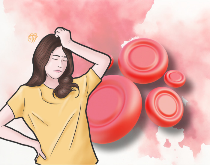 빈혈증상을 호소하고 있는 사람