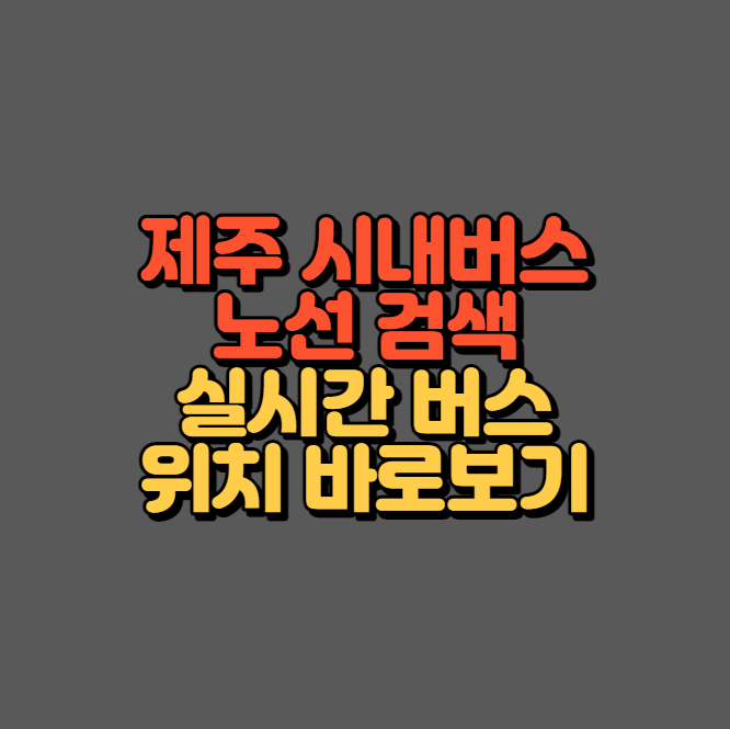 제주 시내버스 노선검색 및 위치안내