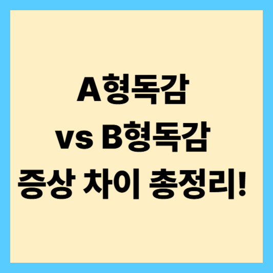 A형독감 vs B형독감 증상 차이