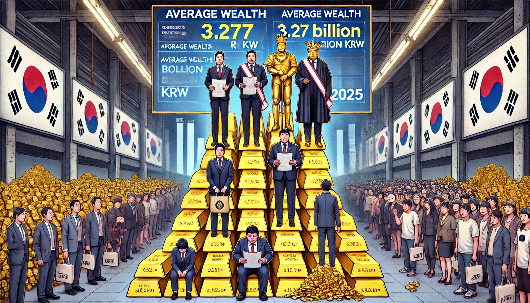 재산증식을 하고 있는 국회의원을 나타내는 이미지