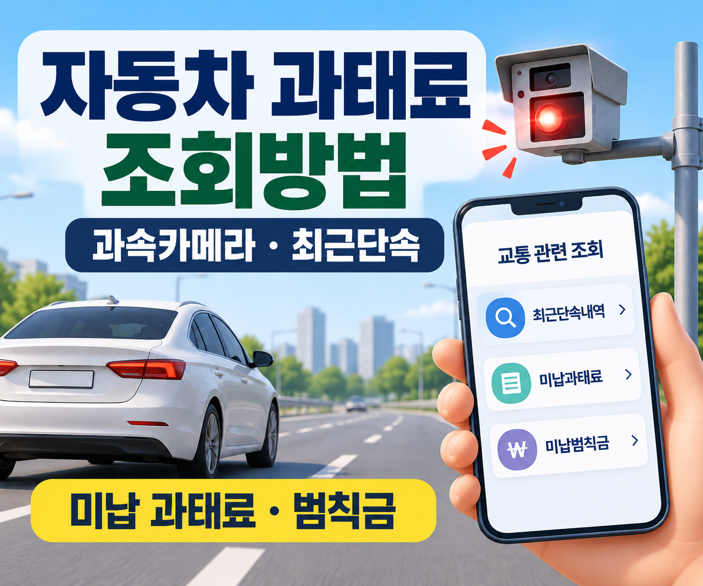 자동차 과태료 조회방법과 과속카메라 최근단속 미납 과태료 범칙금 확인 안내